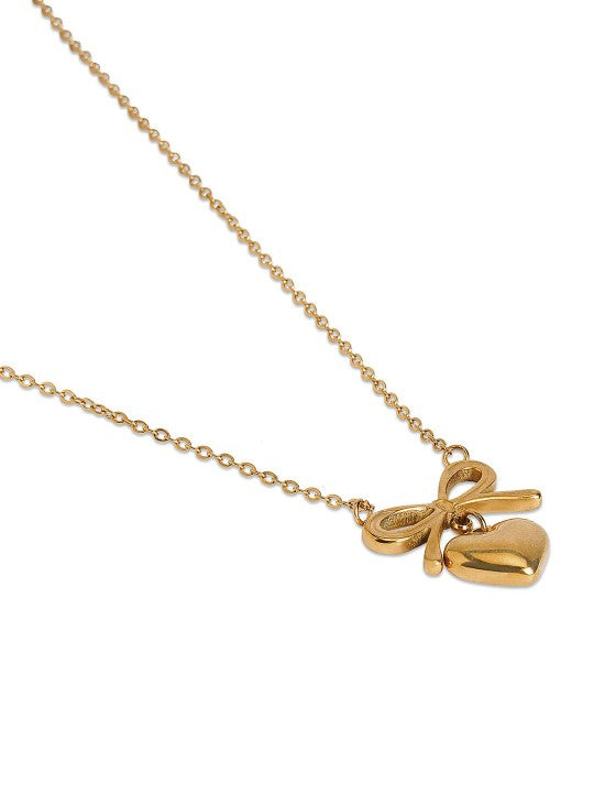 Bow + Heart Necklace