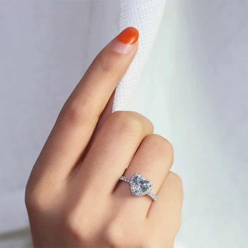 Heart Crystal Diamond Ring