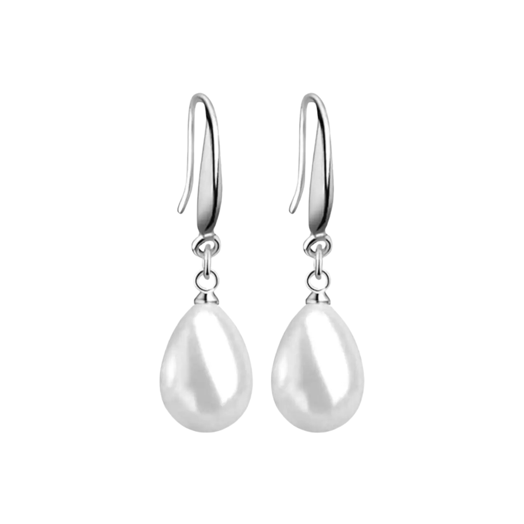 White Cherry Pearl Stylish Fancy Drop Earrings