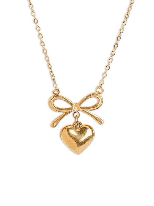 Bow + Heart Necklace