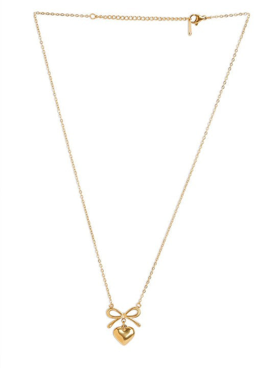 Bow + Heart Necklace